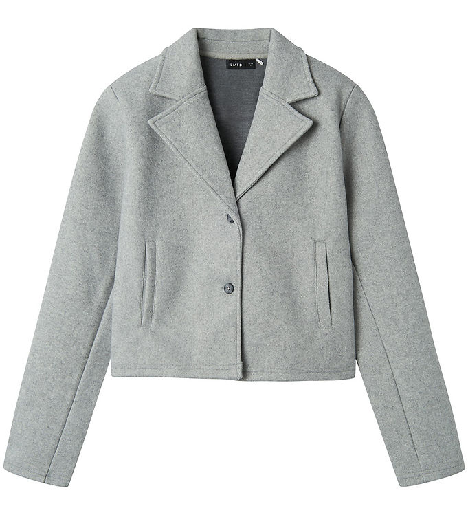 LMTD Frakke - NlfLove - Kort - Light Grey Melange