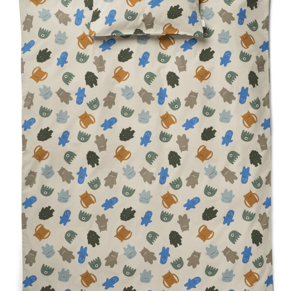 Liewood Carmen Baby Sengetøj - Monsters Blue Mix