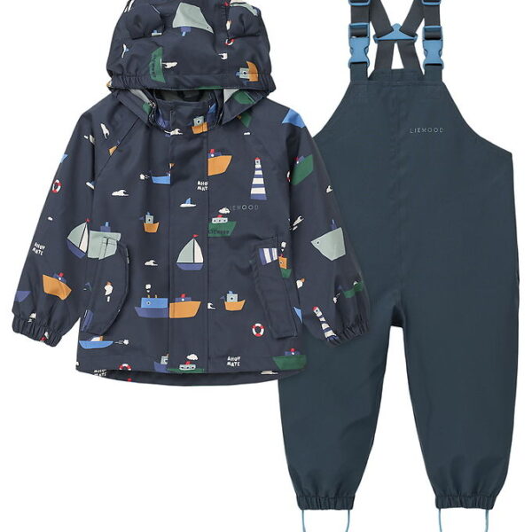 Liewood Regntøj m. Seler - PE - Manu - Sailing/Classic Navy