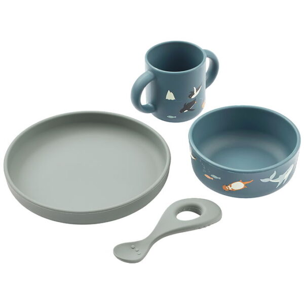 Liewood Spisesæt - Silikone - 4 dele - Vivi - Arctic Sea/Ocean