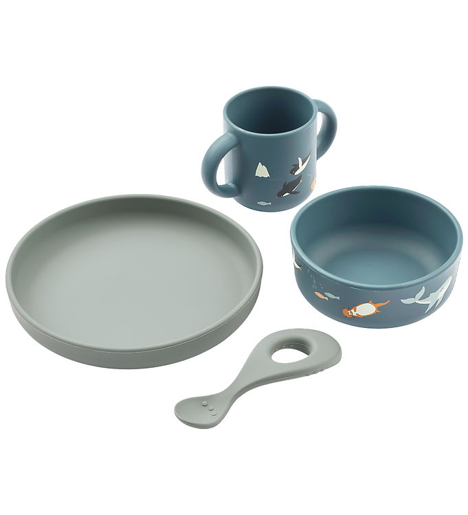 Liewood Spisesæt - Silikone - 4 dele - Vivi - Arctic Sea/Ocean