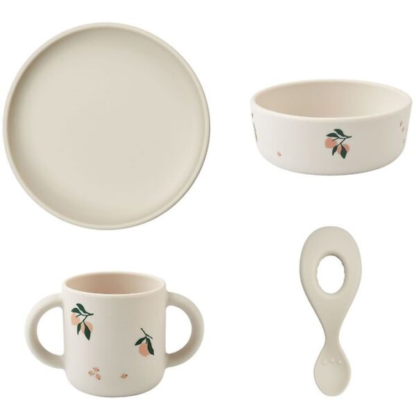 Liewood Spisesæt - Silikone - 4 dele - Vivi - Peach/Sea
