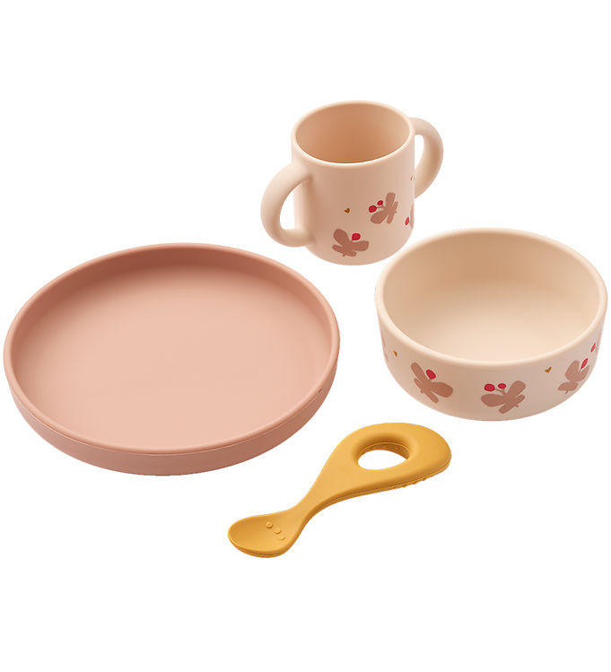 Liewood Spisesæt - Silikone - Vivi - 4 dele - Butterfly/Apple B