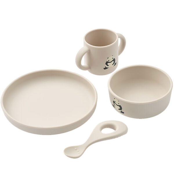 Liewood Spisesæt - Silikone - Vivi - 4 dele - Panda/Sandy