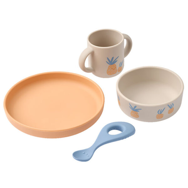 Liewood Spisesæt - Silikone - Vivi - 4 dele - Pineapple/Sandy