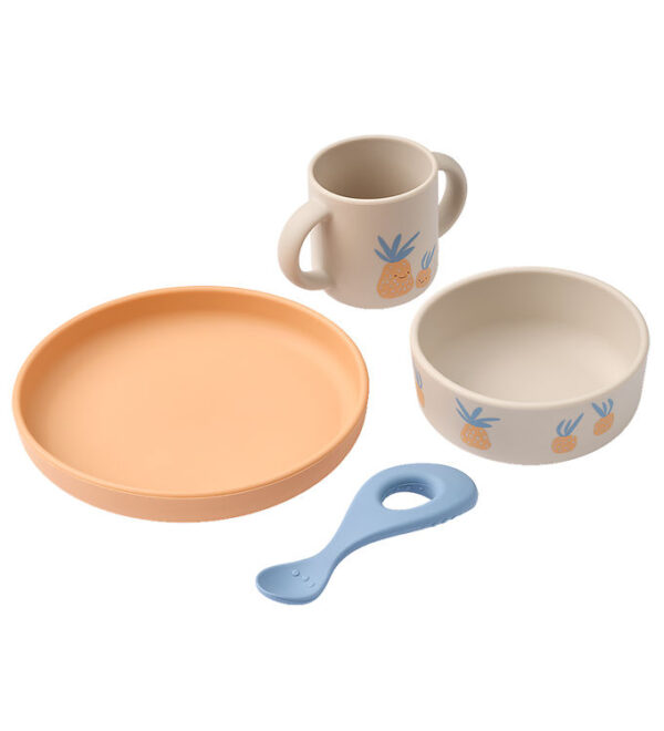 Liewood Spisesæt - Silikone - Vivi - 4 dele - Pineapple/Sandy