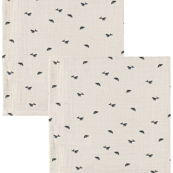 Liewood Stofbleer - Musselin - 2-Pak - Lewis - Mini Whale/Sandy