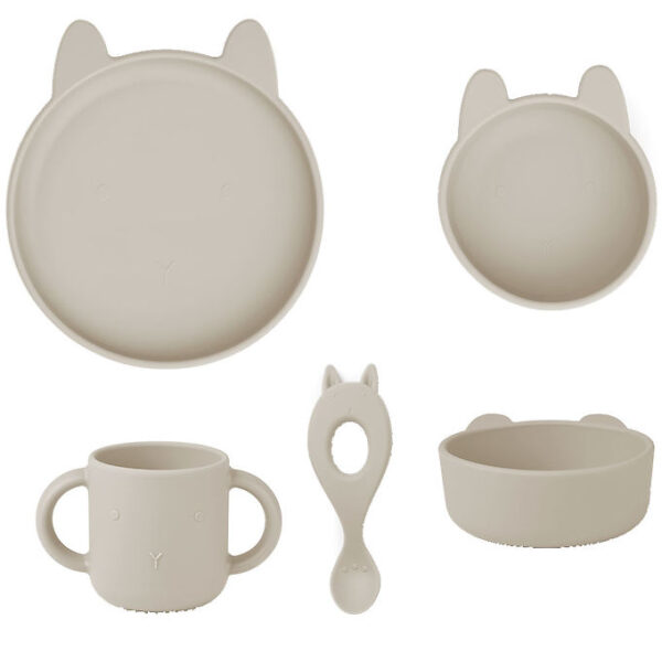 Liewoos Spisesæt - Silikone - Vivi - Rabbit Sandy