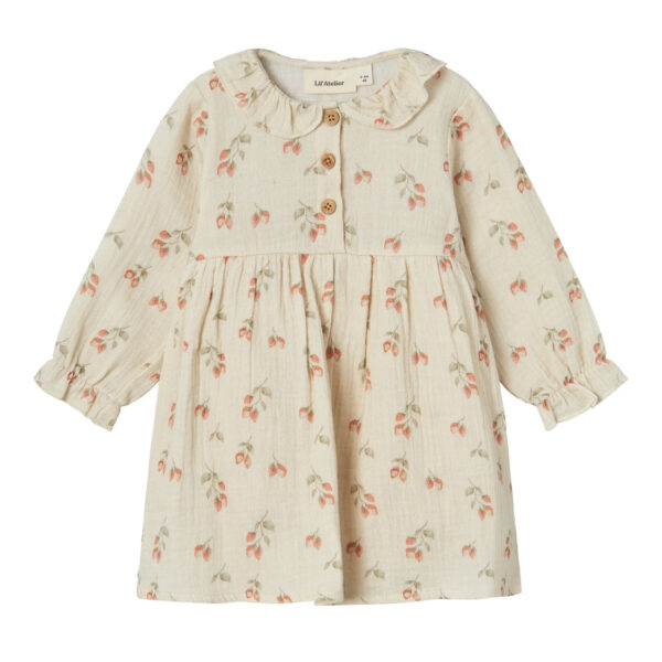 Lil Atelier Biba Body Kjole - Turtledove/Strawberry - 56 cm