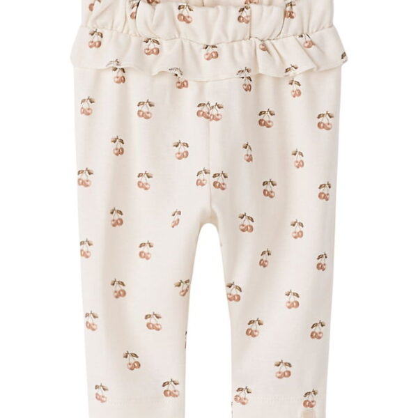 Lil' Atelier Bukser - NbfLayo - Coconut Milk/Cherry m. Flæse
