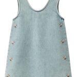 Lil Atelier Darlee Doa Denim Spencer - Medium Blue Denim/Flower - 92 cm