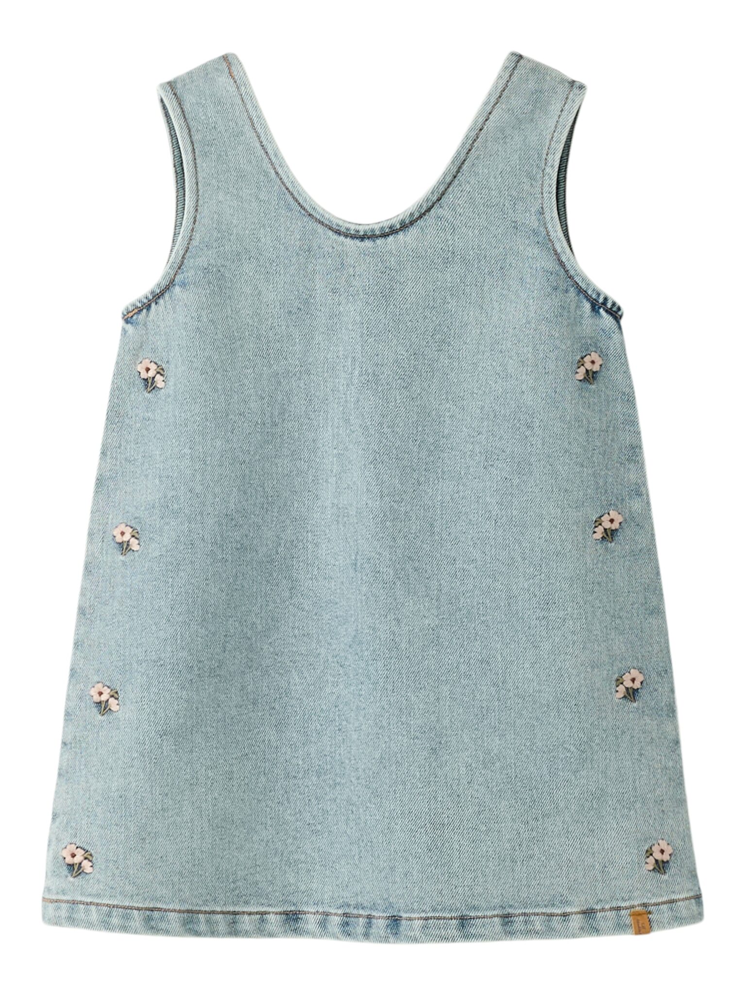 Lil Atelier Darlee Doa Denim Spencer - Medium Blue Denim/Flower - 92 cm