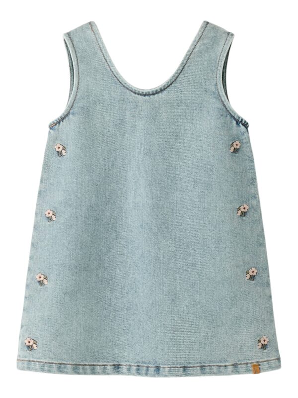 Lil Atelier Darlee Doa Denim Spencer - Medium Blue Denim/Flower - 92 cm