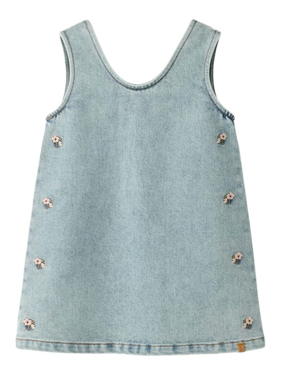 Lil Atelier Darlee Doa Denim Spencer - Medium Blue Denim/Flower - 92 cm