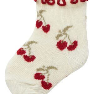 Lil Atelier Darlene Socks - Turtledove/Cherry - 50/56
