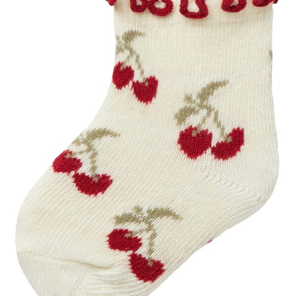 Lil Atelier Darlene Socks - Turtledove/Cherry - 50/56