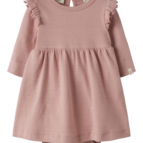Lil Atelier Dimia LS Body Dress - Misty Rose - 56 cm