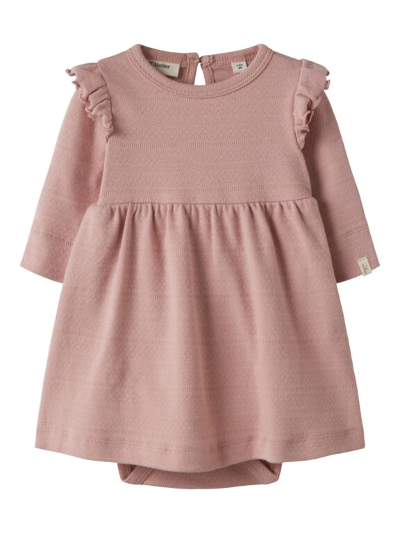Lil Atelier Dimia LS Body Dress - Misty Rose - 56 cm Lil Atelier Dimia LS Body Dress - Misty Rose - 56 cm