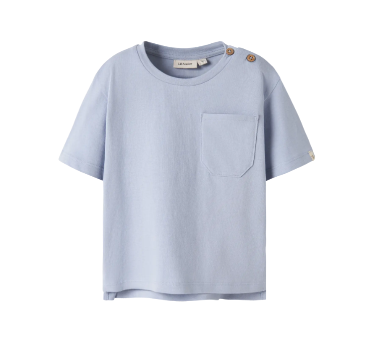 Lil Atelier Dolan SS Loose Top - Zen Blue - 92 cm