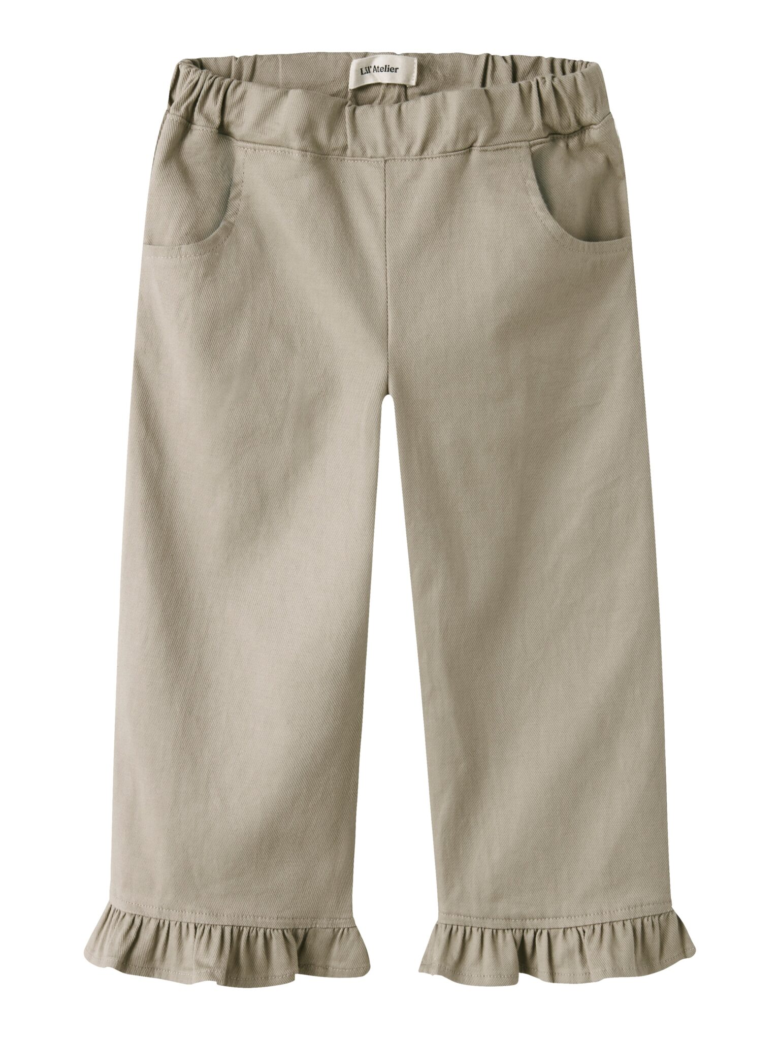 Lil Atelier Doreen Wide Twill Pants - Oxford Tan - 92 cm