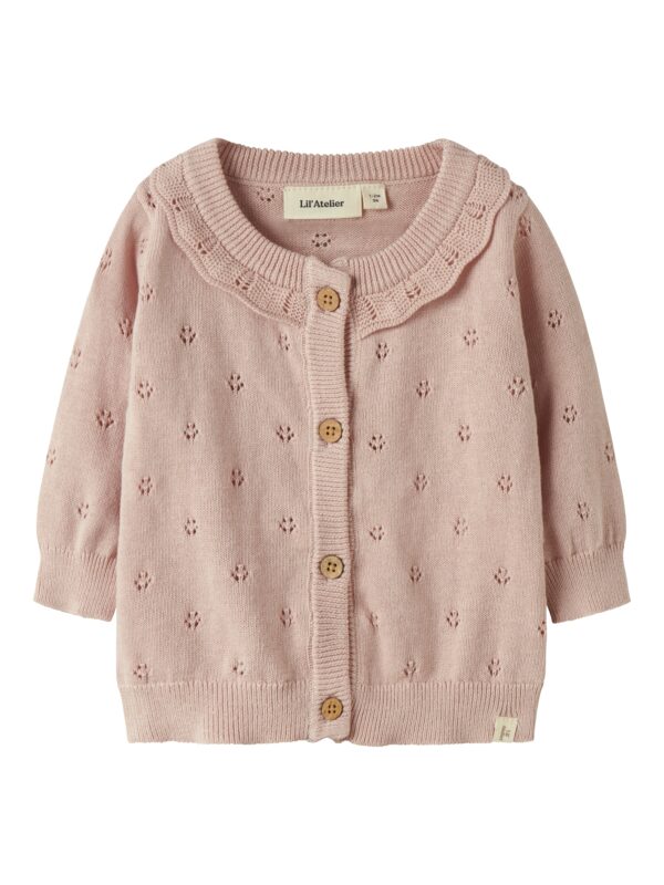 Lil Atelier Dorina LS Knit Cardigan - Peach Whip - 56 cm