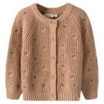 Lil Atelier Emlen Emb AO LS Knit Cardigan - Roebuck - 92 cm