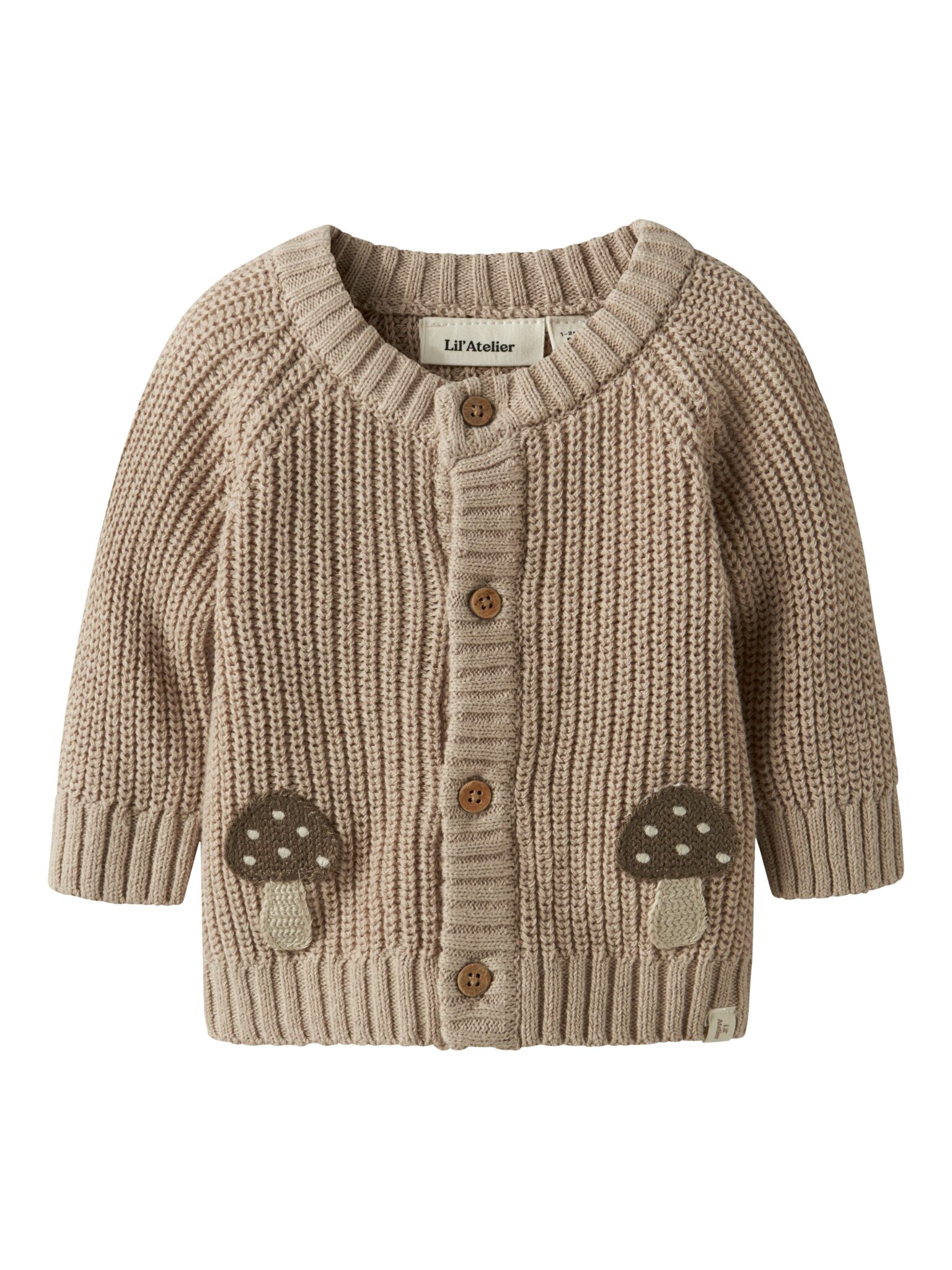 Lil Atelier Emlen Lak Knit Cardigan - Oxford Tan - 56 cm