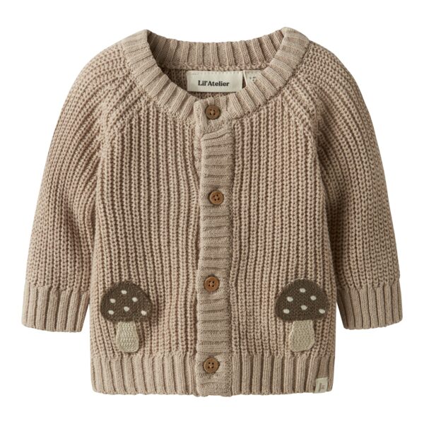Lil Atelier Emlen Lak Knit Cardigan - Oxford Tan - 56 cm