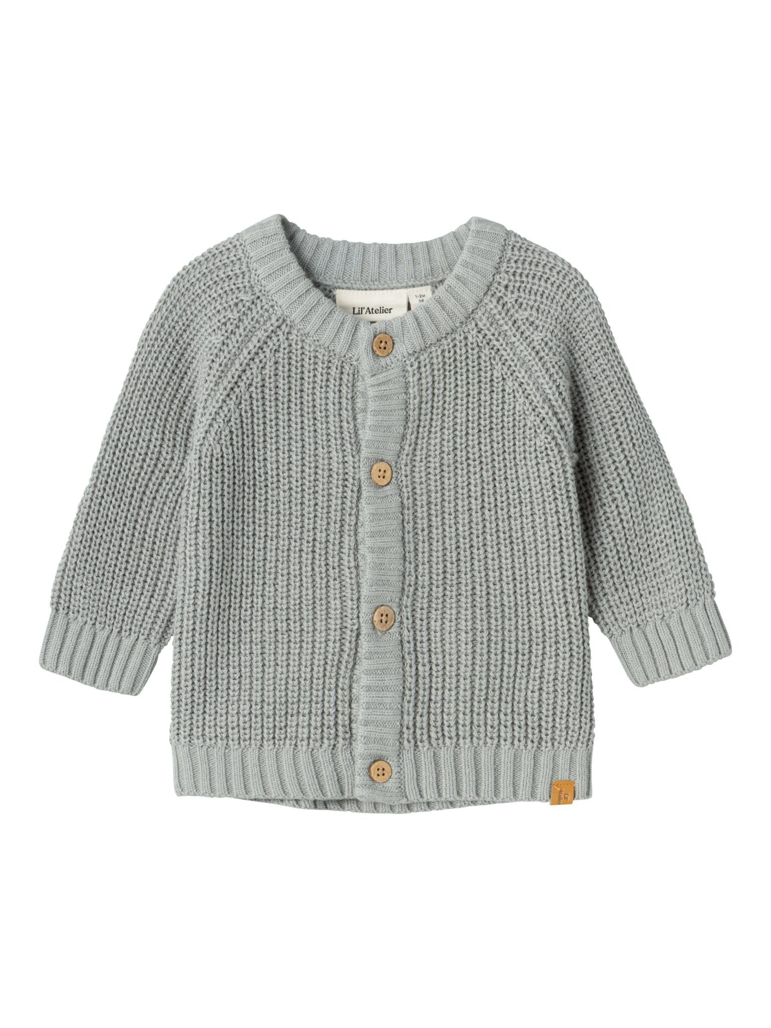 Lil Atelier Emlen Lin Knit Cardigan - Limestone - 56 cm