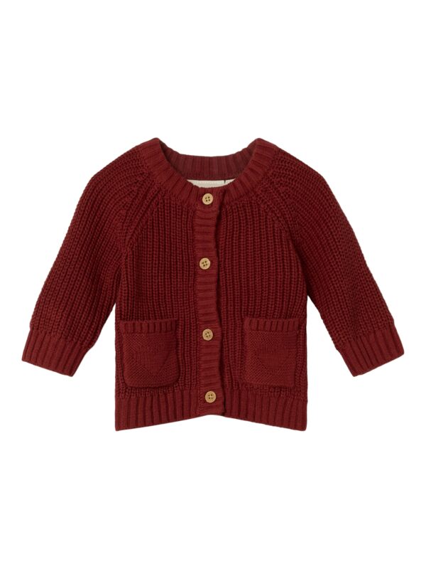 Lil Atelier Emlen Lis Knit Cardigan - Spiced Apple - 56 cm