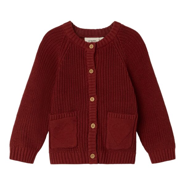 Lil Atelier Emlen Lis Knit Cardigan - Spiced Apple - 92 cm