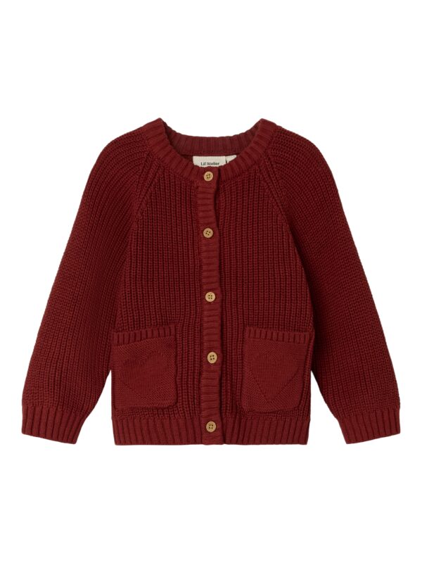 Lil Atelier Emlen Lis Knit Cardigan - Spiced Apple - 92 cm