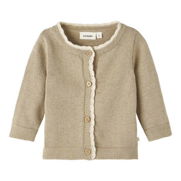 Lil Atelier Emmely Knit Cardigan - Chinchilla - 56 cm