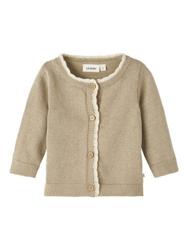 Lil Atelier Emmely Knit Cardigan - Chinchilla - 56 cm