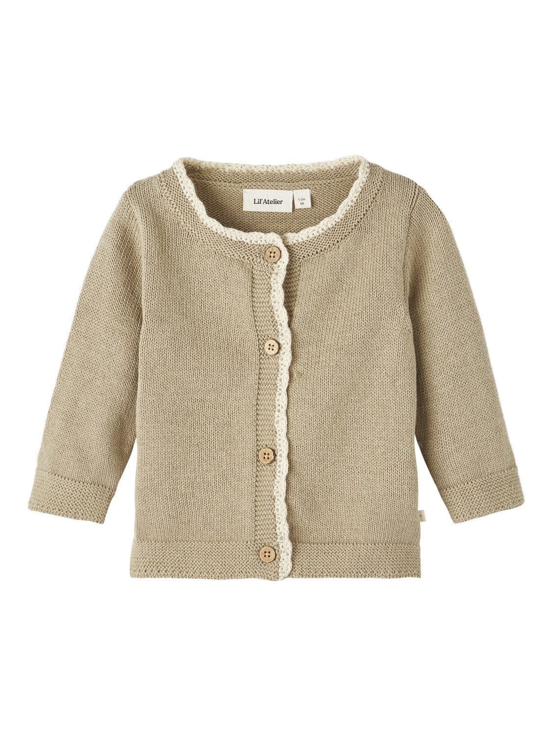 Lil Atelier Emmely Knit Cardigan - Chinchilla - 56 cm