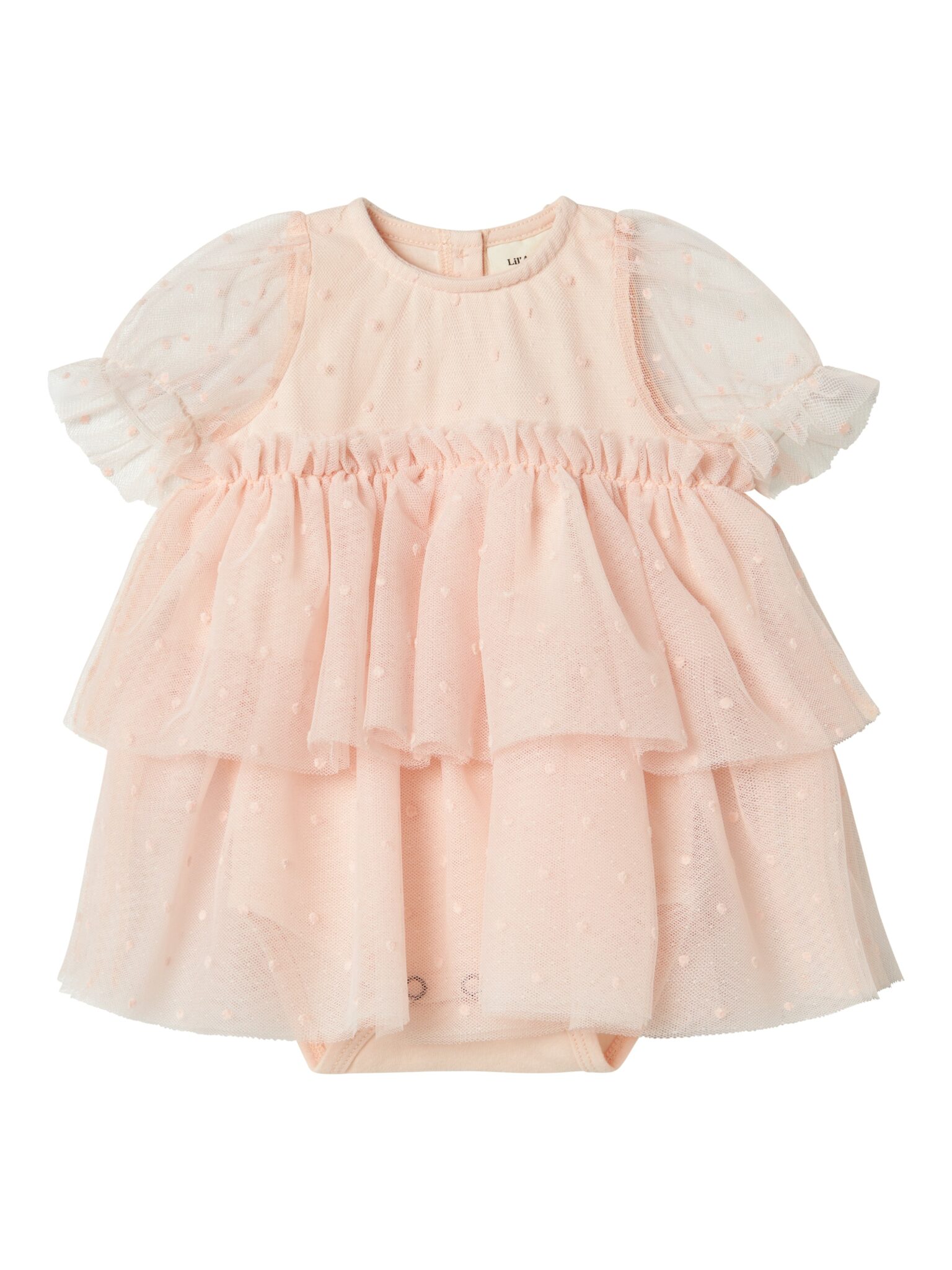 Lil Atelier Frilla Loose Tulle Bodydress - Peach Blush - 68 cm