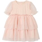 Lil Atelier Frilla Loose Tulle Dress - Peach Blush - 92 cm
