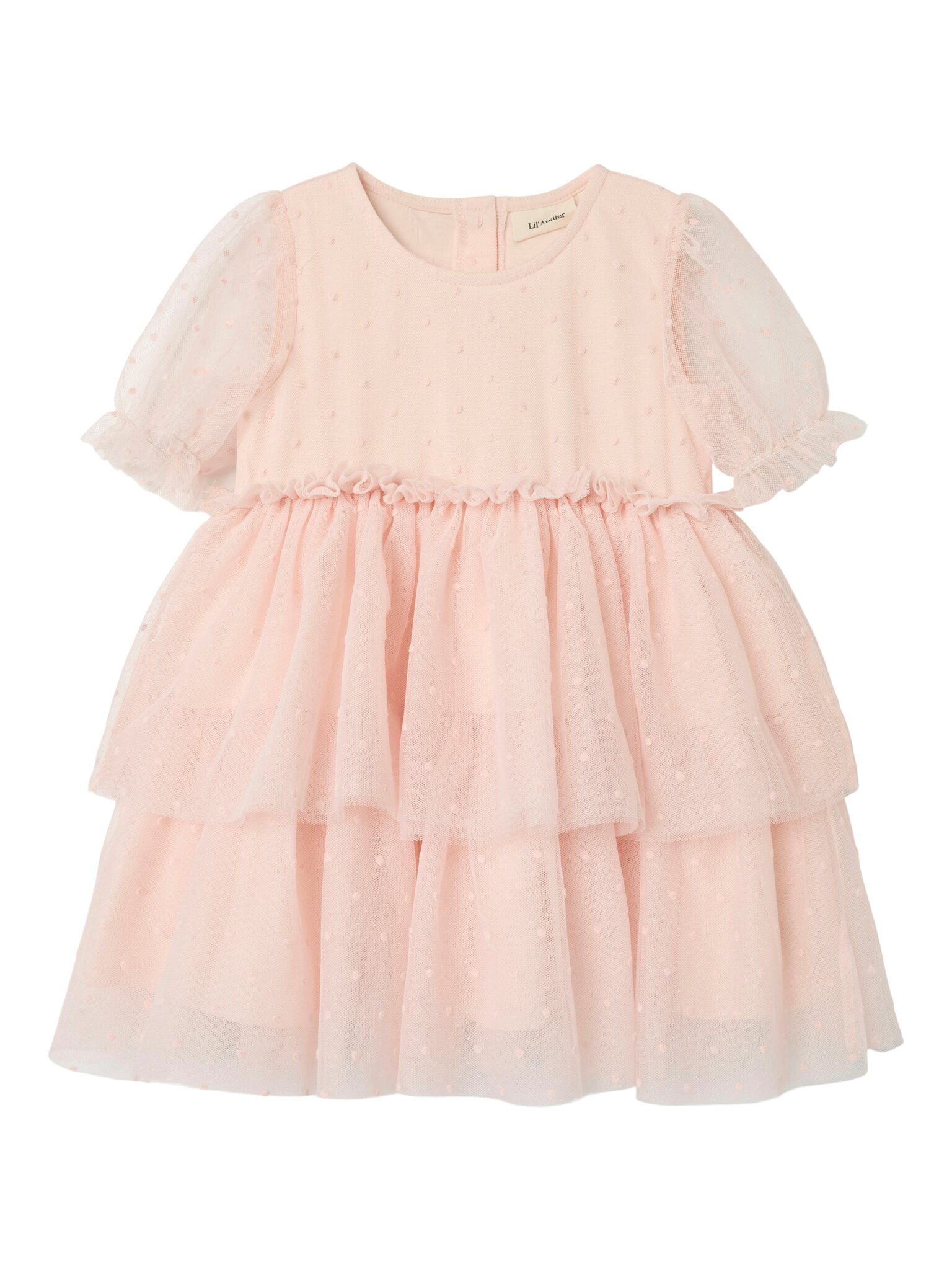 Lil Atelier Frilla Loose Tulle Dress - Peach Blush - 92 cm