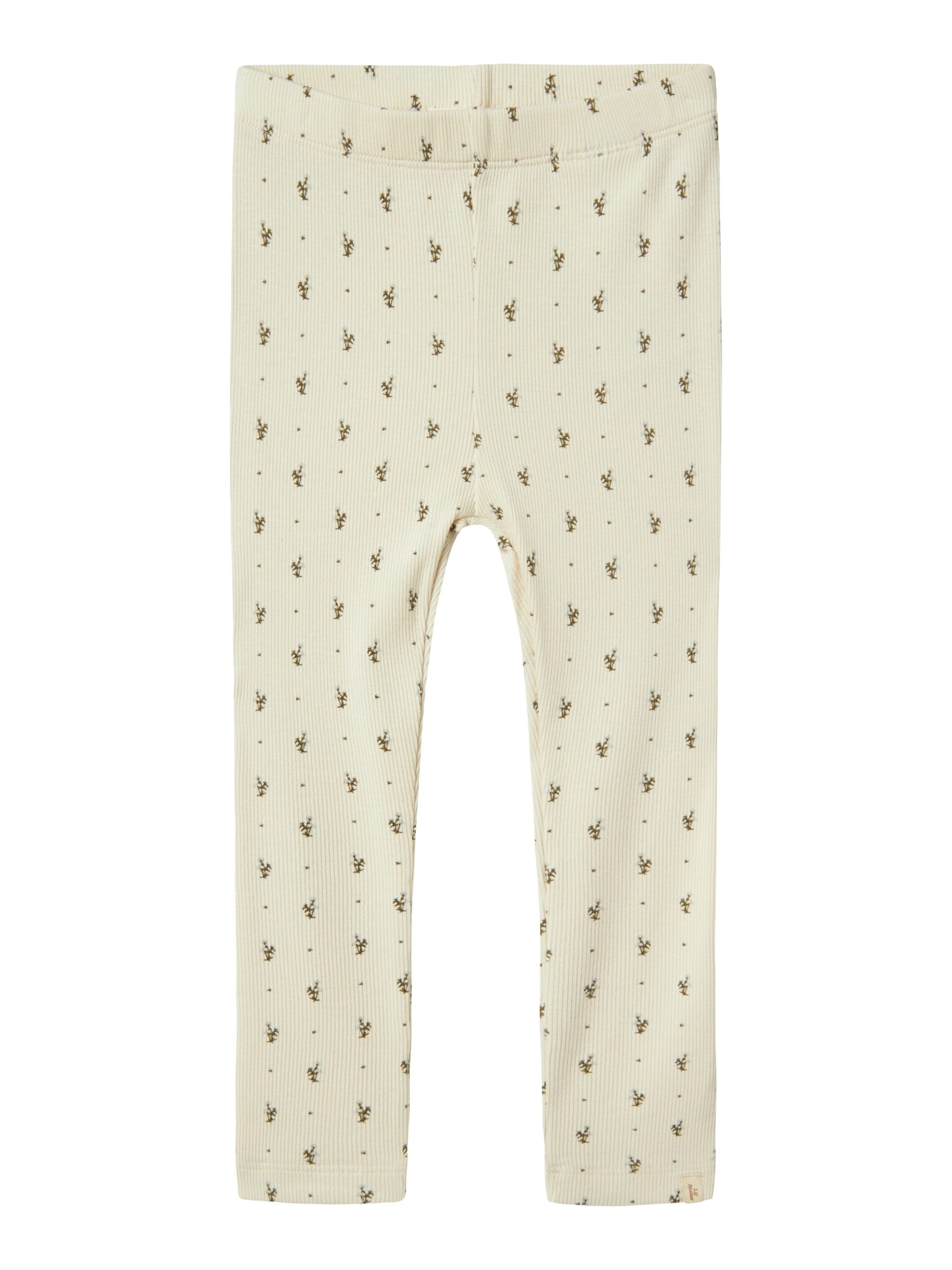 Lil Atelier Gago Kye Slim Leggings - Turtledove/Blue Flowers - 92 cm