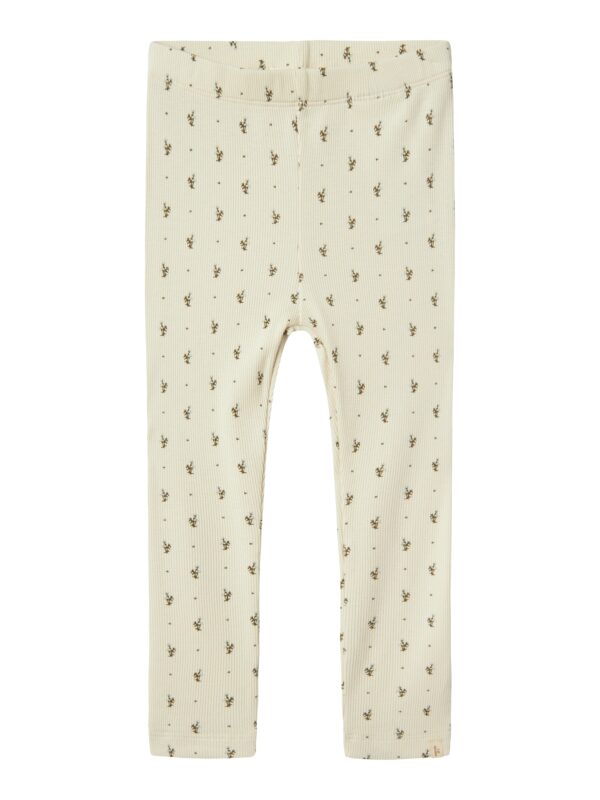 Lil Atelier Gago Kye Slim Leggings - Turtledove/Blue Flowers - 92 cm Lil Atelier Gago Kye Slim Leggings - Turtledove/Blue Flowers - 92 cm