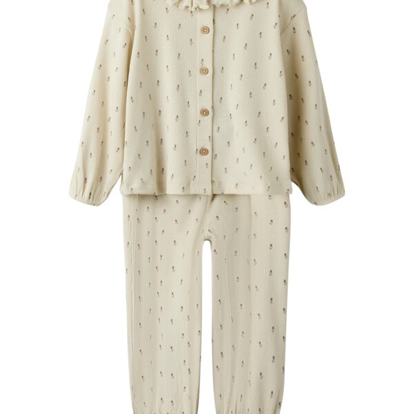 Lil Atelier Gago Rua Nightset - Turtledove/Floral - 92 cm