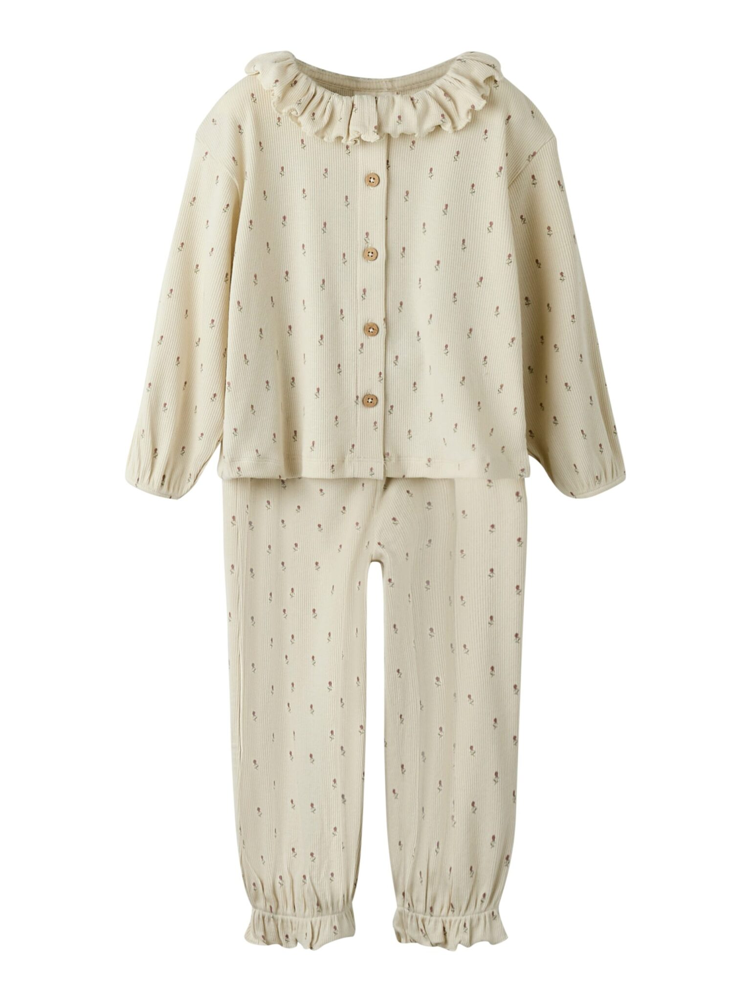 Lil Atelier Gago Rua Nightset - Turtledove/Floral - 92 cm