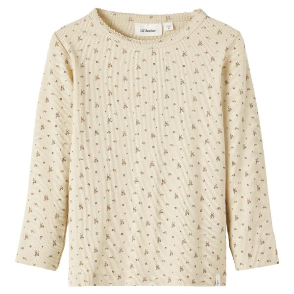 Lil Atelier Gago Slim Top - Wood Ash - 92 cm