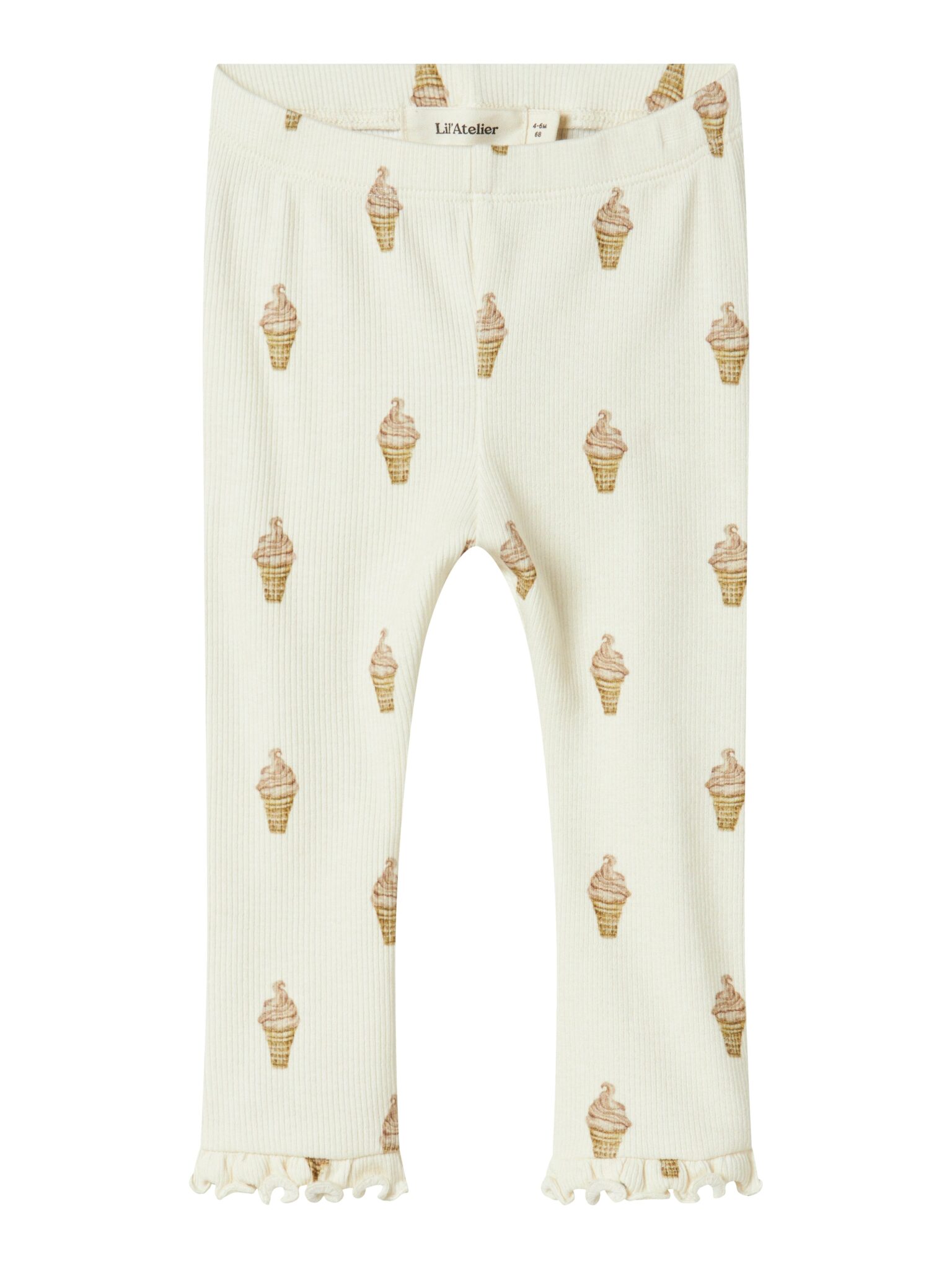 Lil Atelier Gavo Eka Legging - Turtledove/Ice Cream - 56 cm