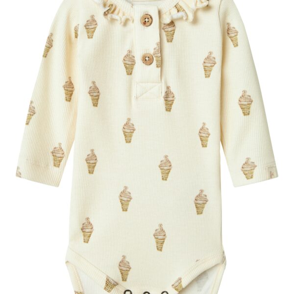 Lil Atelier Gavo Emo Body - Turtledove/Ice Cream - 56 cm