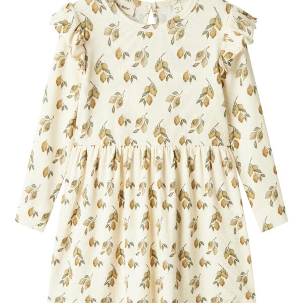 Lil Atelier Gavo Enk Dress - Turtledove/Lemon - 92 cm