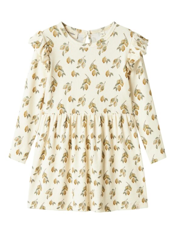 Lil Atelier Gavo Enk Dress - Turtledove/Lemon - 92 cm
