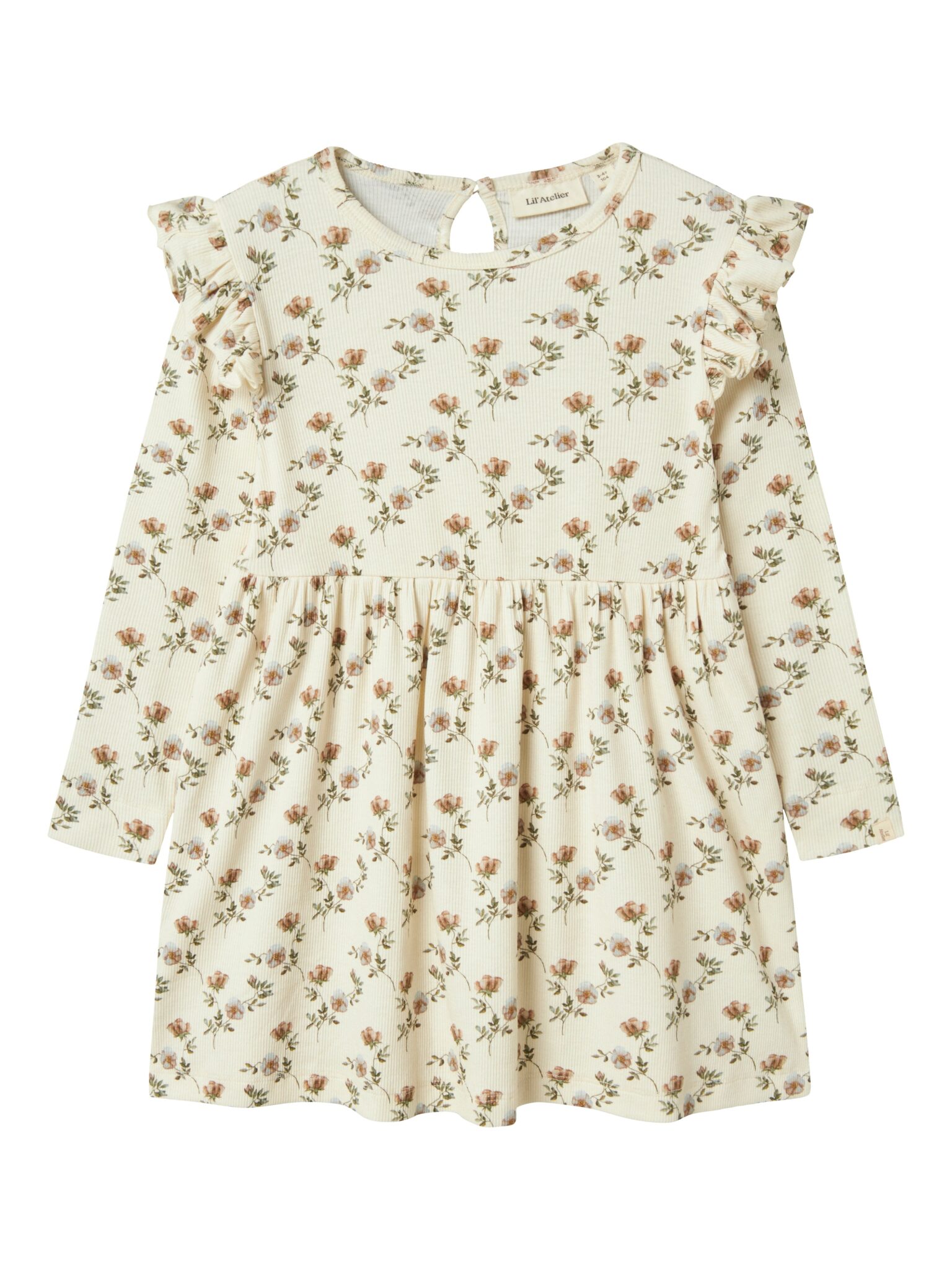 Lil Atelier Gavo Eno Dress - Turtledove/Flower - 92 cm