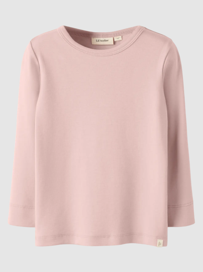 Lil Atelier Gayo LS Slim Top - Misty Rose - 92 cm
