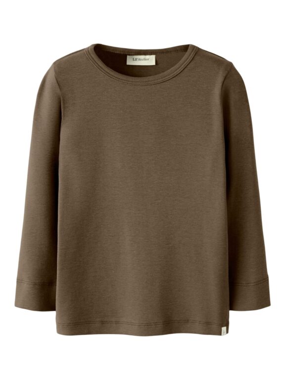 Lil Atelier Gayo LS Slim Top NOOS - Shitake - 92 cm